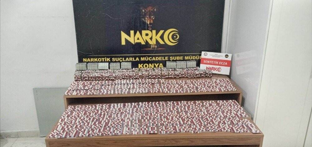 Konya’da 15 bin 294 adet uyuşturucu hap ele geçirildi