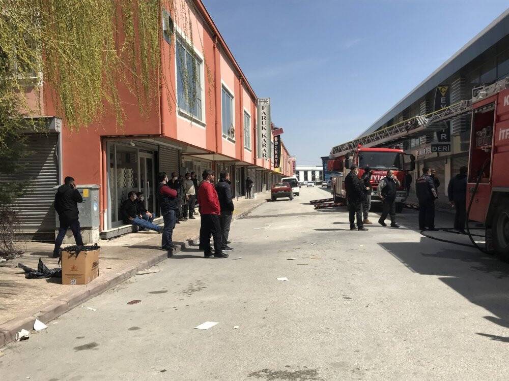 Konya’da ayakkabı imalathanesinde yangın