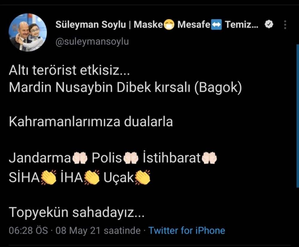 Süleyman Soylu: Mardin'de 6 terörist öldürüldü