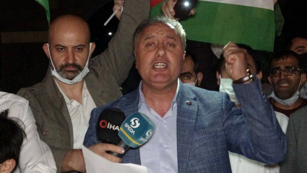 Diyarbakır’da yüzlerce araç konvoyu İsrail zulmünü protesto etti