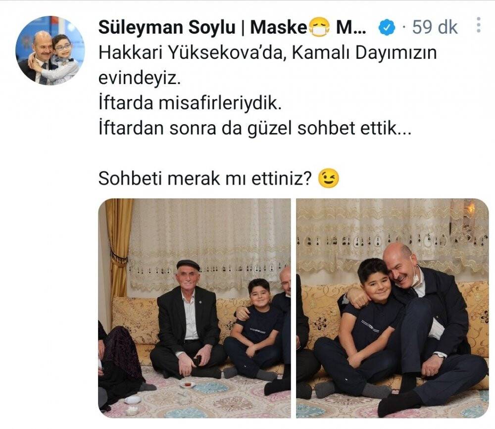 Bakan Soylu, iftarını Kamalı ailesinin evinde açtı