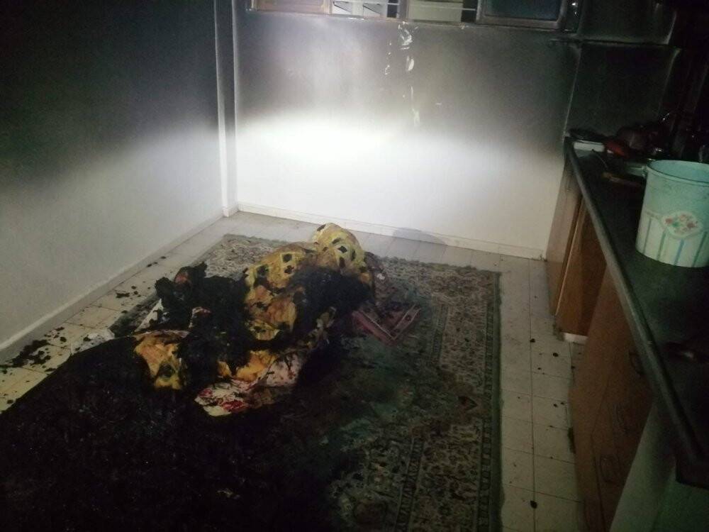 Apartmanda çıkan yangın paniğe sebep oldu