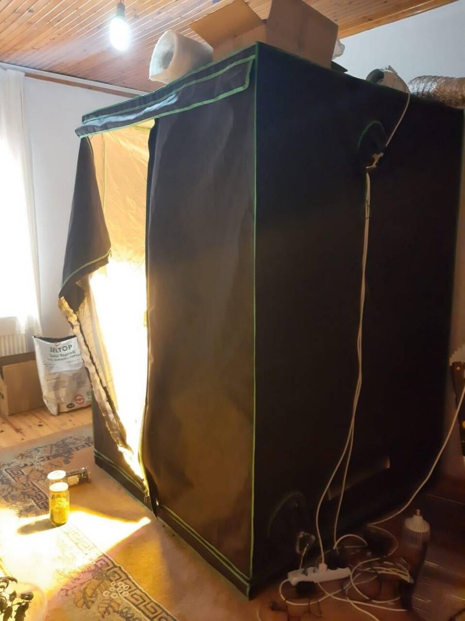 Konya'da uyuşturucu operasyonu! Balkonu ve bez dolabı kenevir serasına çevirdiler