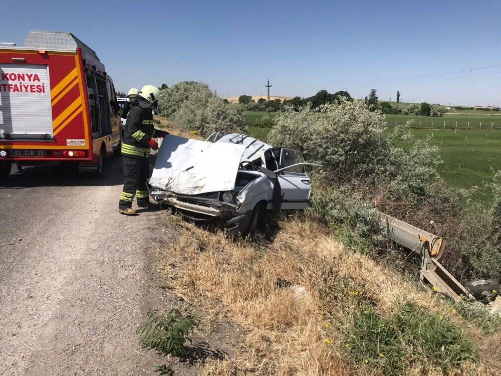 Takla atan otomobilin sürücüsü yaralandı