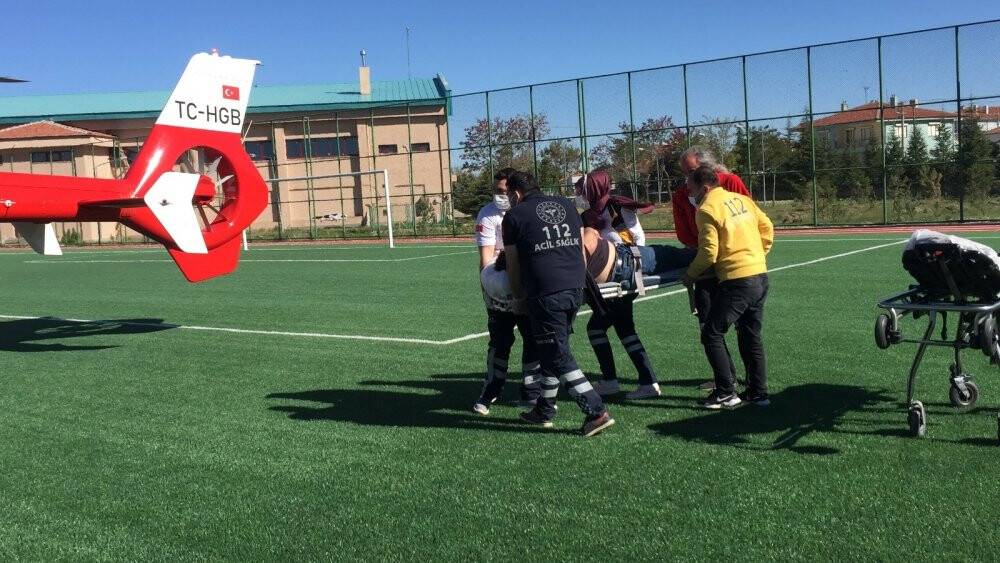 Konya’da kalp krizi geçiren kişiye hava ambulansı