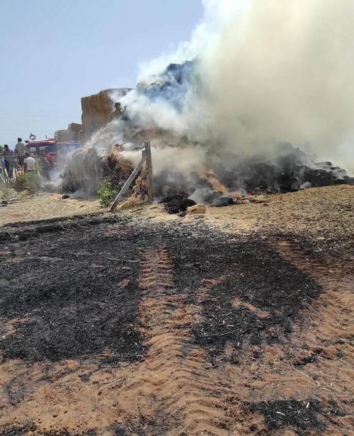 Konya’da ekin ve saman balyası yangını