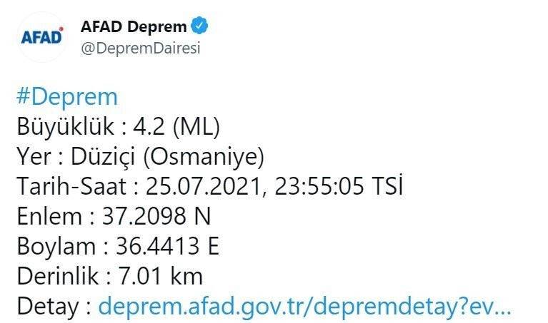 Osmaniye’deki deprem paniğe sebep oldu