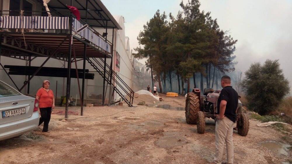 Muz seraları yandı, traktörler alevlere teslim oldu