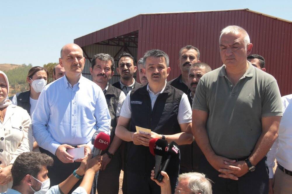 Muğla yangını ile ilgili Bakanlardan ortak açıklama