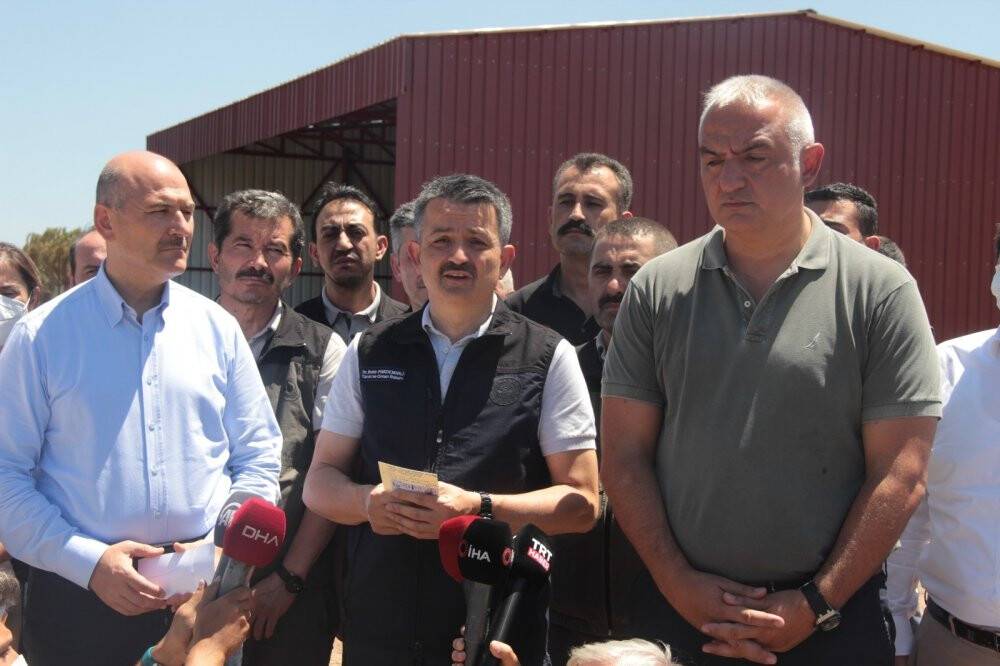 Muğla yangını ile ilgili Bakanlardan ortak açıklama