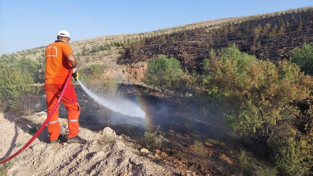 Konya’da ormanlık alanda çıkan yangın büyümeden söndürüldü