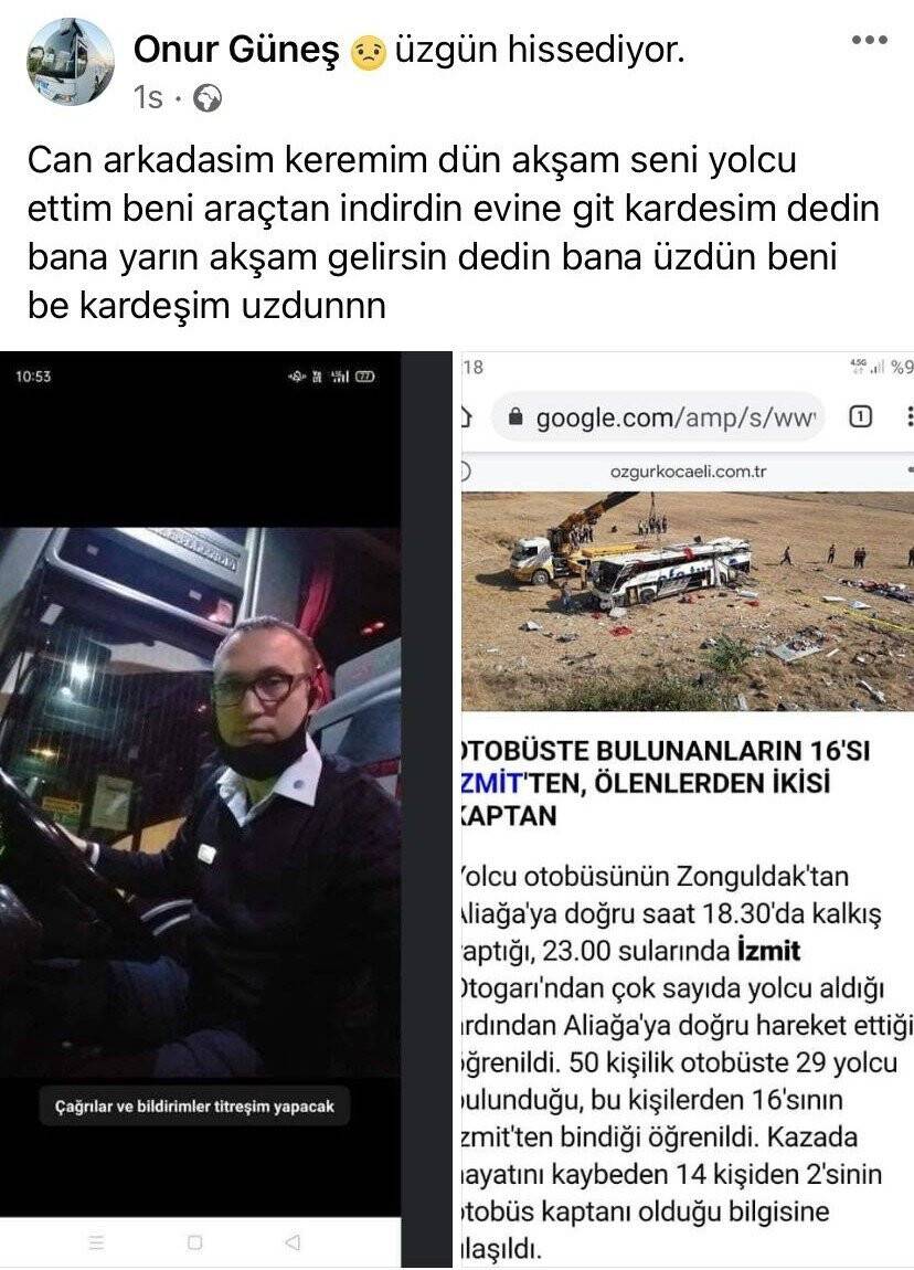 15 kişinin öldüğü otobüs kazasında ölen şoför, arkadaşının yerine direksiyona geçmiş