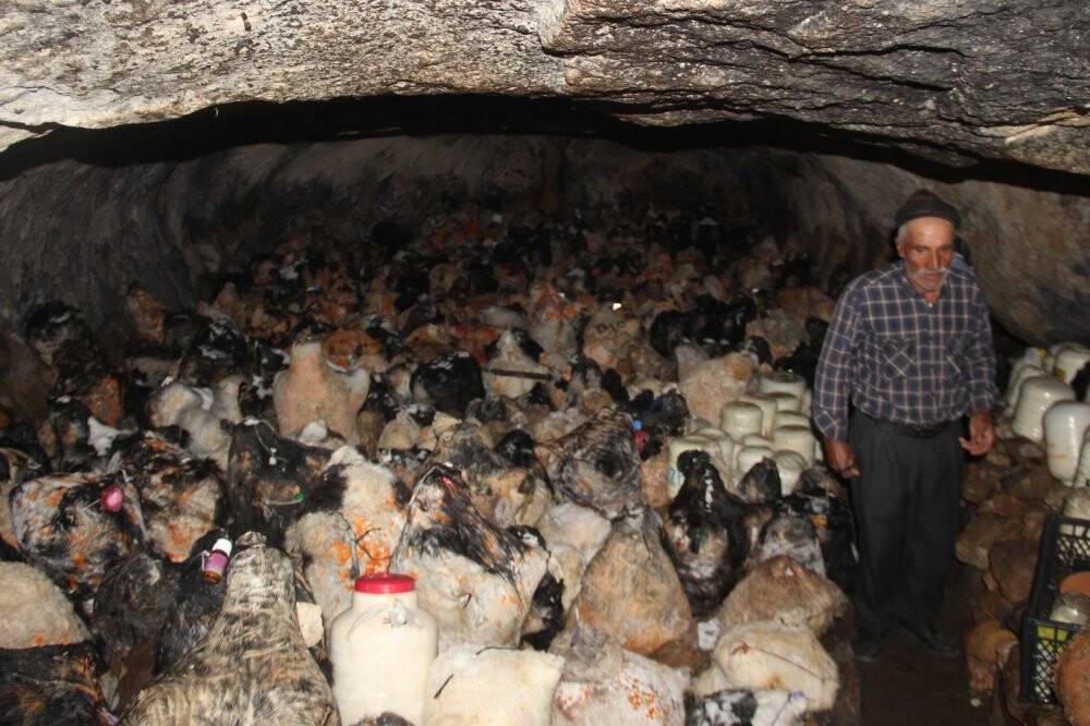 Konya'da deri tulumlardaki peynirler mağaralarda 5 ayda olgunlaşıyor