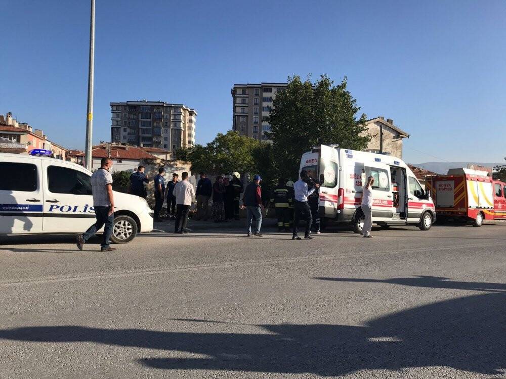 Konya'da metruk binada göçük! 1 yaralı