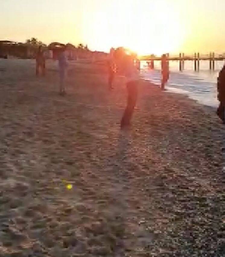 Turistlerin sabah sporundan ilginç görüntüler