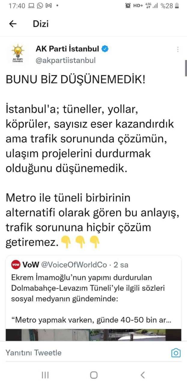 İBB Başkanı İmamoğlu, Dolmabahçe-Levazım Tüneli için: "Ben niye para harcayayım" dedi