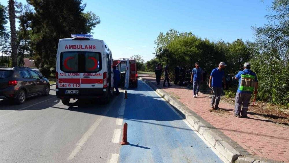 Hurdaya dönen araçtan burnu kanamadan çıktı