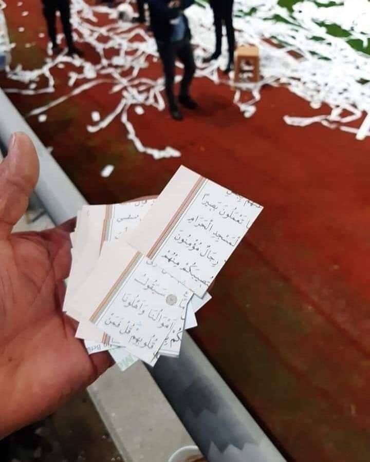 Ordu’da skandal: Kur’an-ı Kerim sayfaları konfeti şeklinde sahaya fırlatıldı