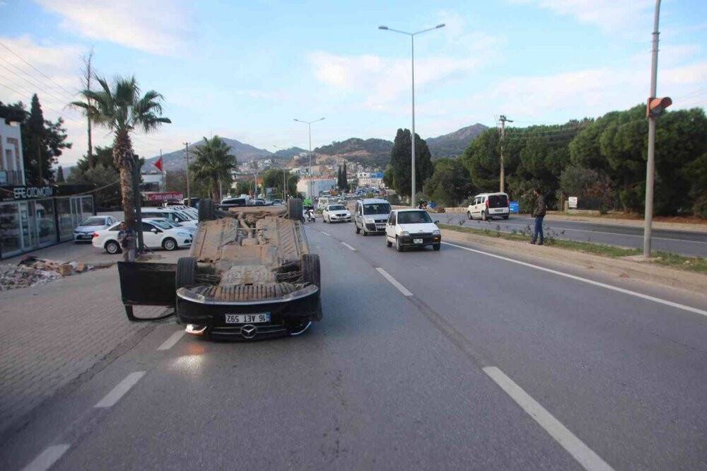 Bodrum’daki kaza güvenlik kamerasına yansıdı