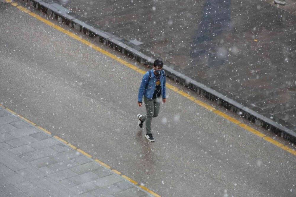 Erzurum lapa lapa yağan kara teslim