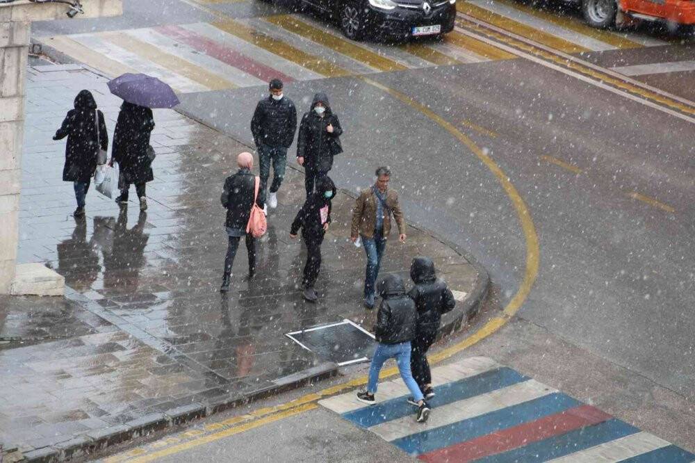 Erzurum lapa lapa yağan kara teslim