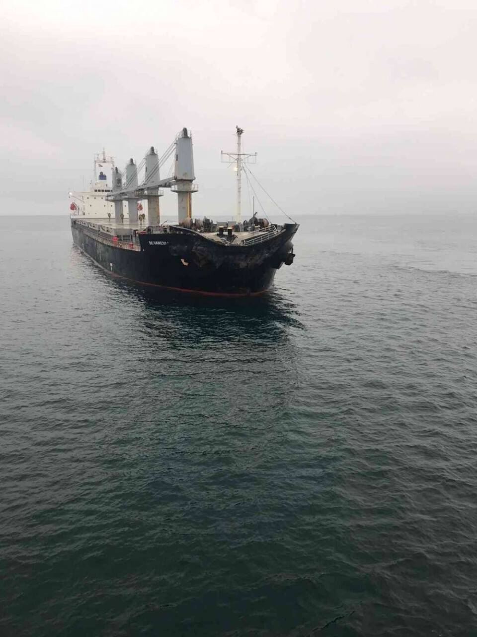 Marmara Denizi’nde çarpışan gemilerin hasar tespiti yapıldı