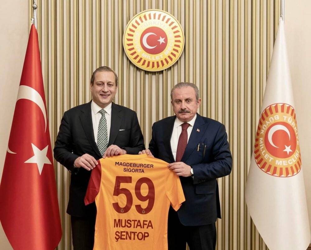 TBMM Başkanı Şentop, Galatasaray Kulübü Başkanı Elmas ile yöneticileri kabul etti