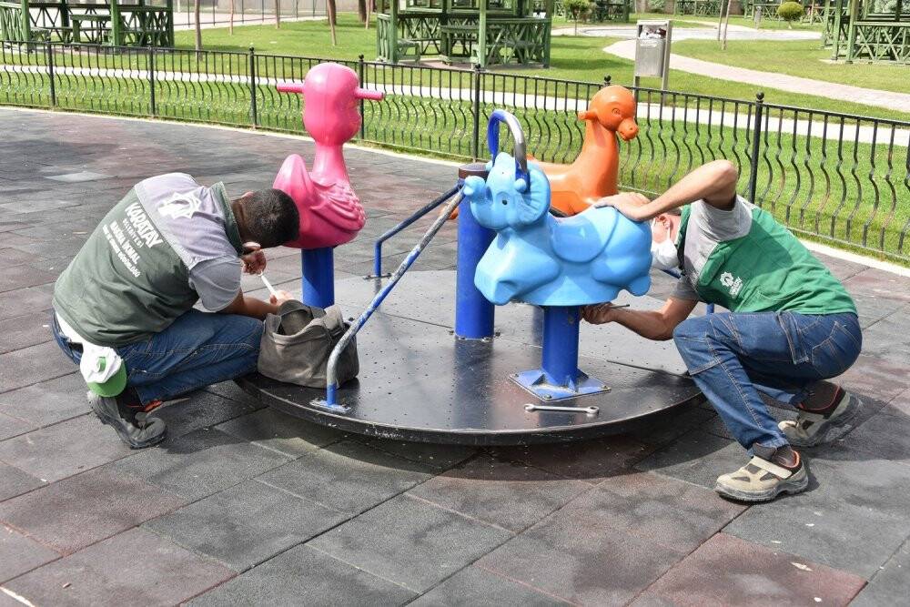 Karatay’ın parklarında yenileme ve düzenleme çalışmaları sürüyor