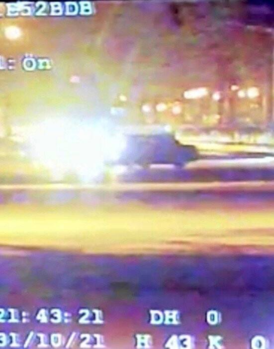 Konya'da drift atan sürücü radar aracının kamerasına yakalandı