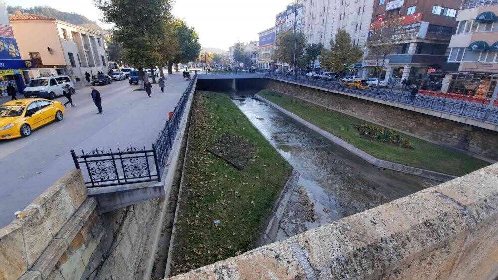Güvercini kedilerden kurtarmak isterken derede mahsur kaldı