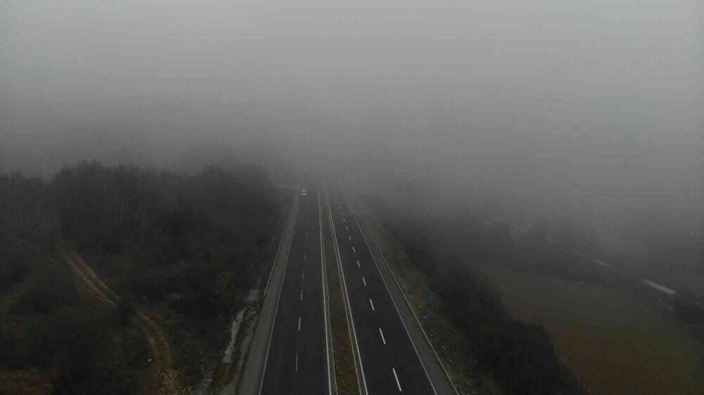 Sisle kaplanan Bolu Dağı havadan görüntülendi