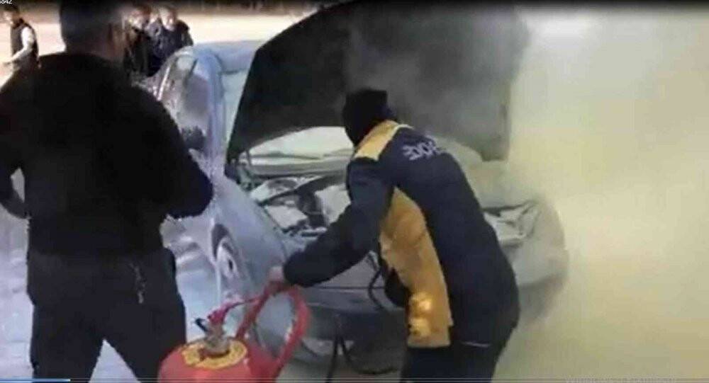 Konya’da dinlenme tesisinde otomobilde yangın