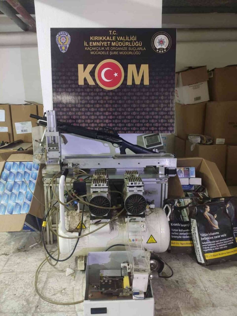 Besi çiftliğini kaçak sigara imalathanesine çeviren şahıs gözaltına alındı