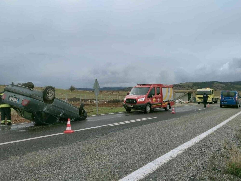 Konya'da feci kaza! Kontrolden çıkan otomobil devrildi: 1 ölü