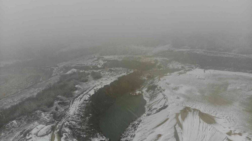 Edirne’de sınır köylerin beyaz örtüsü havadan görüntülendi