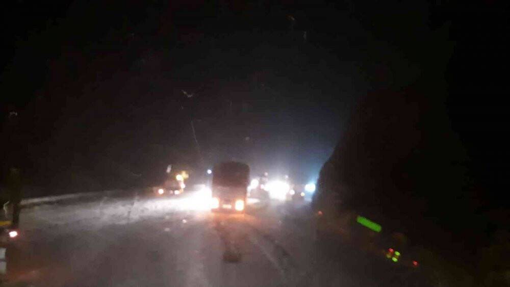 Konya-Antalya karayolunda kar yağışı