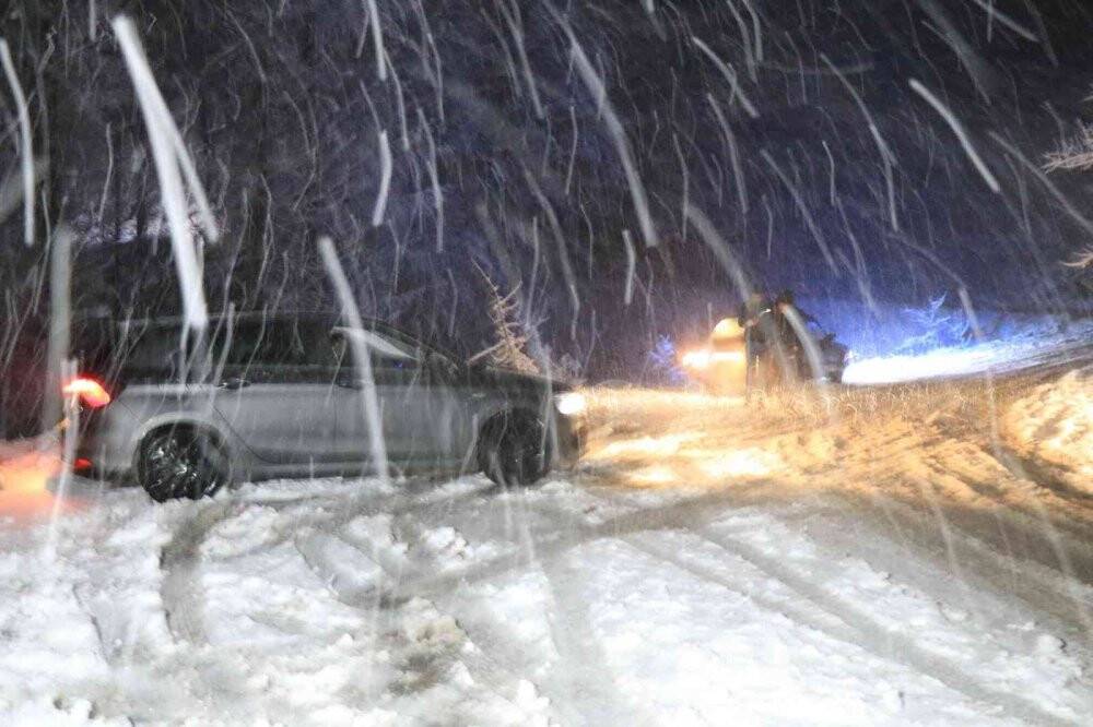 Zonguldak’ın yüksek kesimlerinde kar yağışı etkili oldu