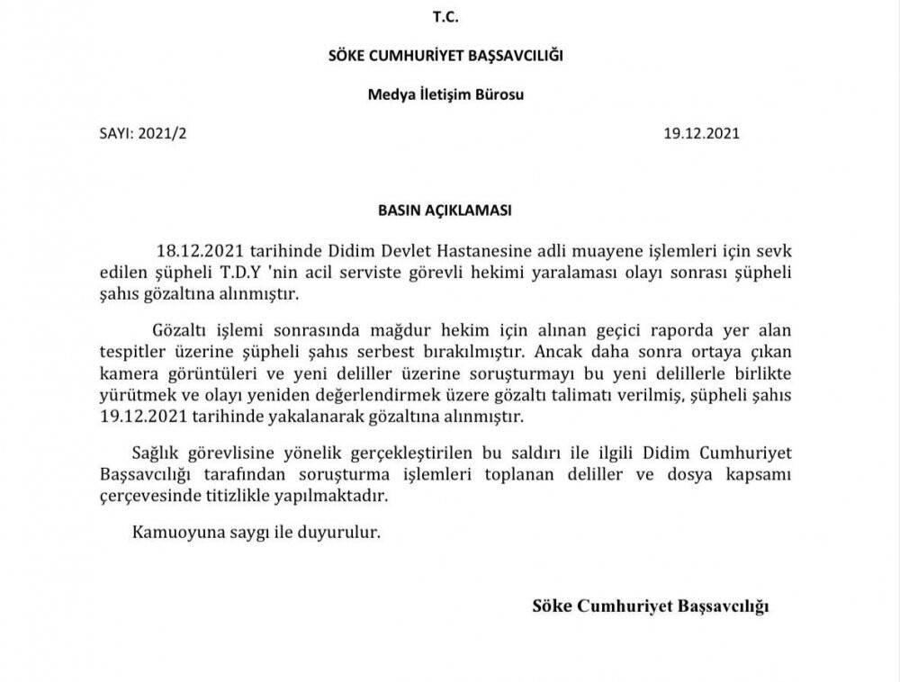 Didim’deki saldırgan, gözaltına alındı