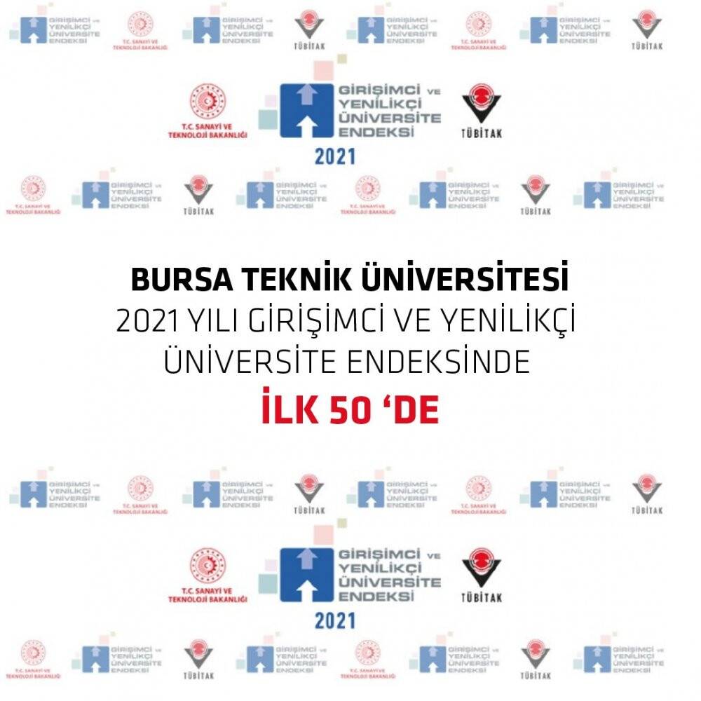 BTÜ, TÜBİTAK 2021 yılı Girişimci ve Yenilikçi Üniversite Endeksi’nde ilk 50’de