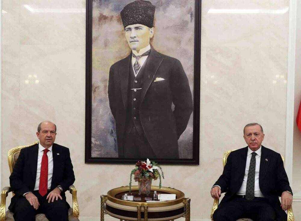 Cumhurbaşkanı Erdoğan, KKTC Cumhurbaşkanı Tatar ile görüştü