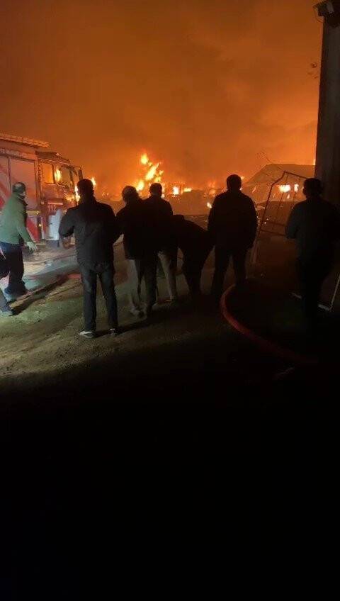 Mobilya fabrikası alevlere teslim oldu