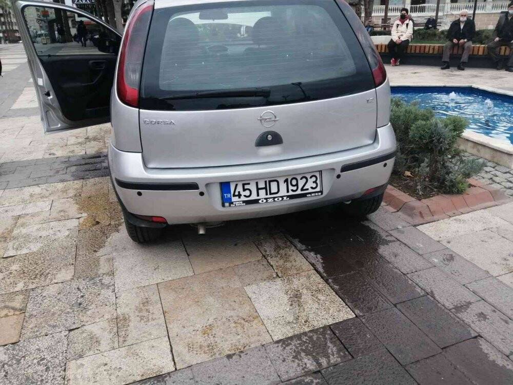 Kadın sürücü trafik ışıklarını söküp götürdü