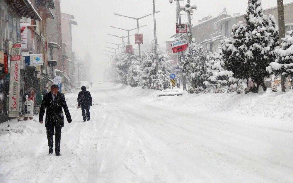 Ahlat’ta yoğun kar yağışı