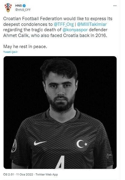 Avrupa futbolundan Ahmet Çalık için taziye mesajları