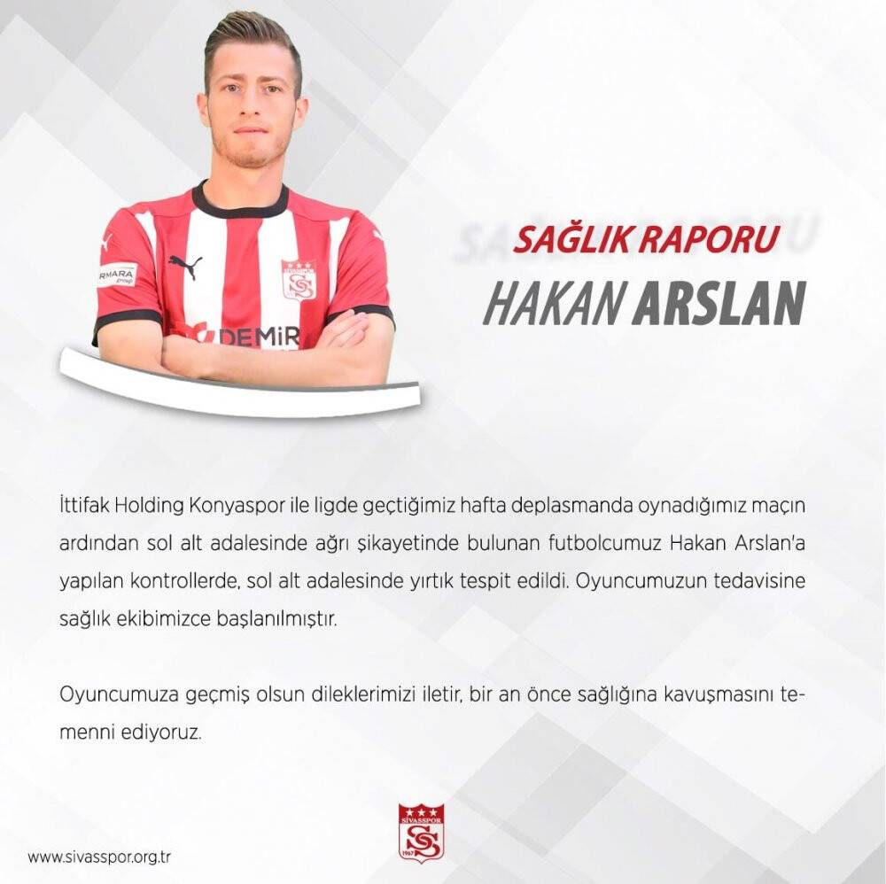 Hakan Arslan’ın adalesinde yırtık tespit edildi