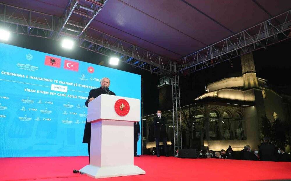 Cumhurbaşkanı Erdoğan, Arnavutluk’taki Ethem Bey Camii’nin açılışını gerçekleştirdi