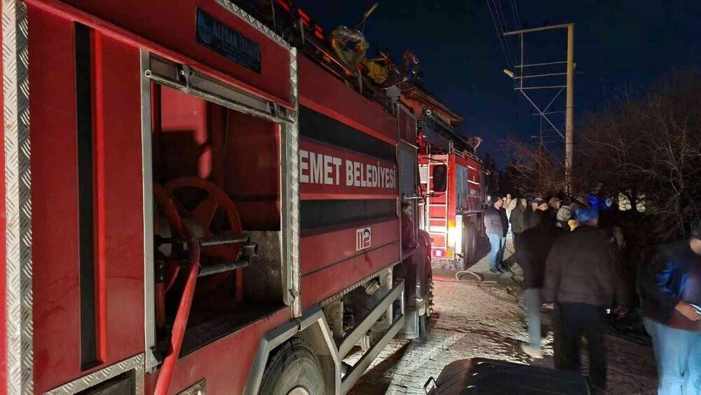 Kütahya’da samanlık yangını
