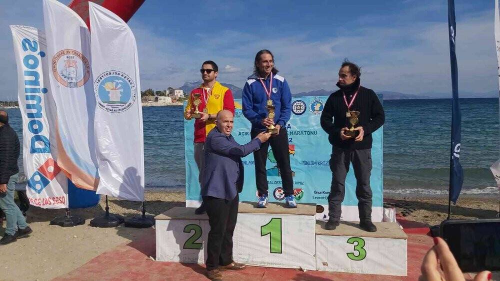Datça’da ’16. Açık Deniz Kış Yüzme Maratonu’ düzenlendi