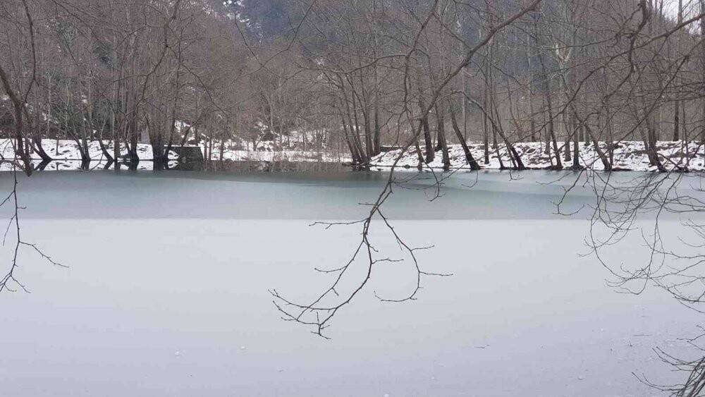 Teşvikiye Göleti dondu