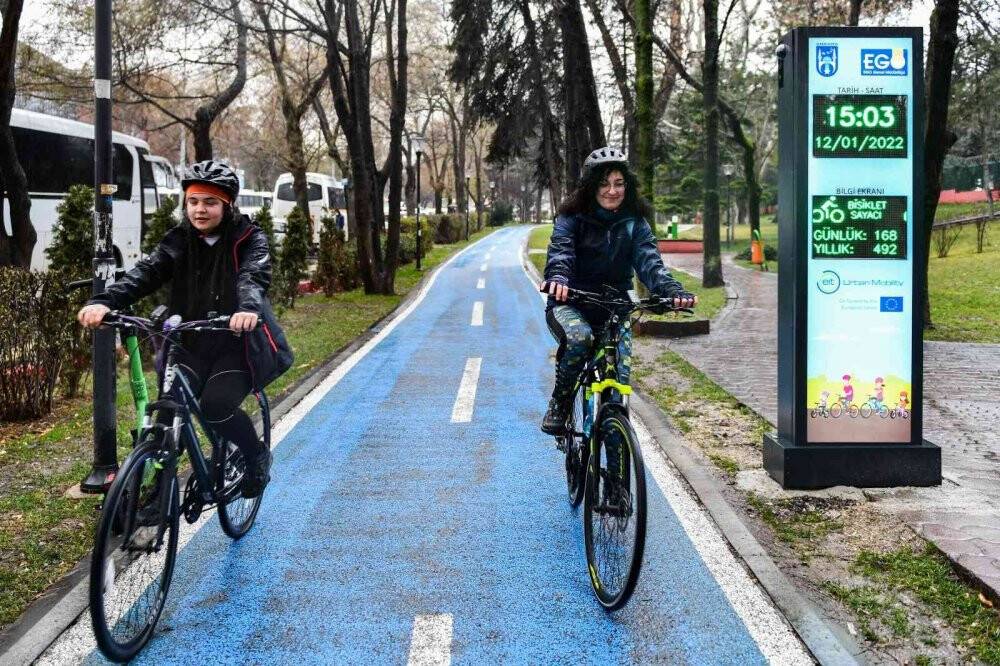 Yerli ve milli bisiklet sayaçları bisiklet yollarında kullanılmaya başlandı